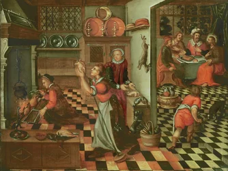 Interior of the Kitchen, the Supper at Emmaus